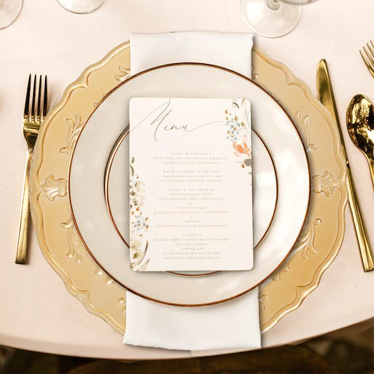 Gold Finish Baroque Charger Plate | Dia