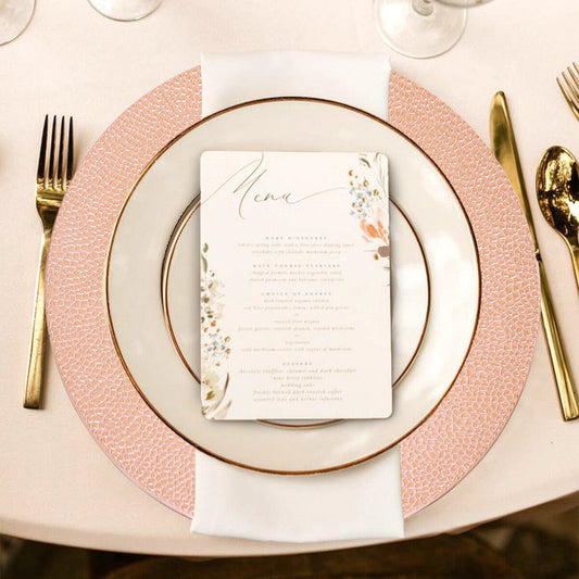 Rose Gold Pebble Effect Charger Plate | Dia