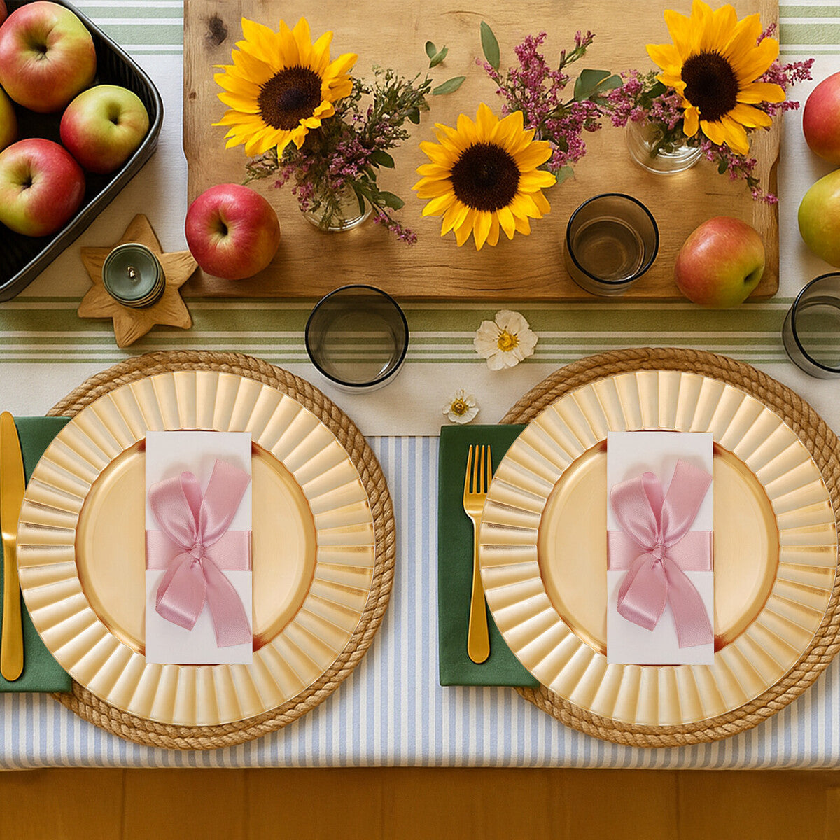 Gold Finish Wave Charger Plate | Dia