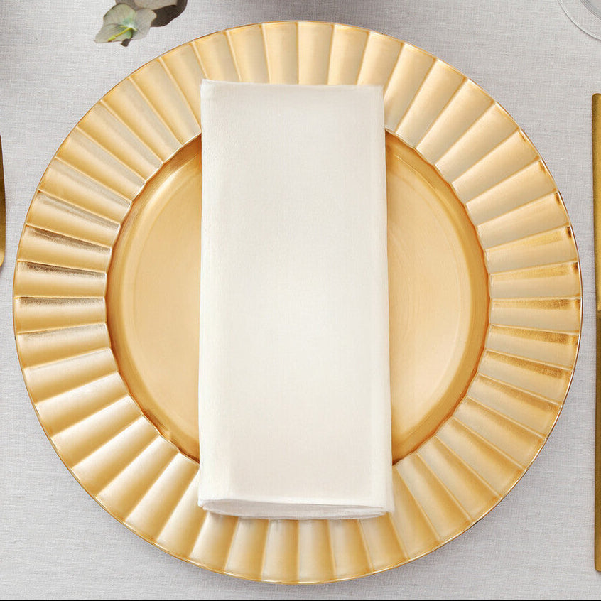 Gold Finish Wave Charger Plate | Dia