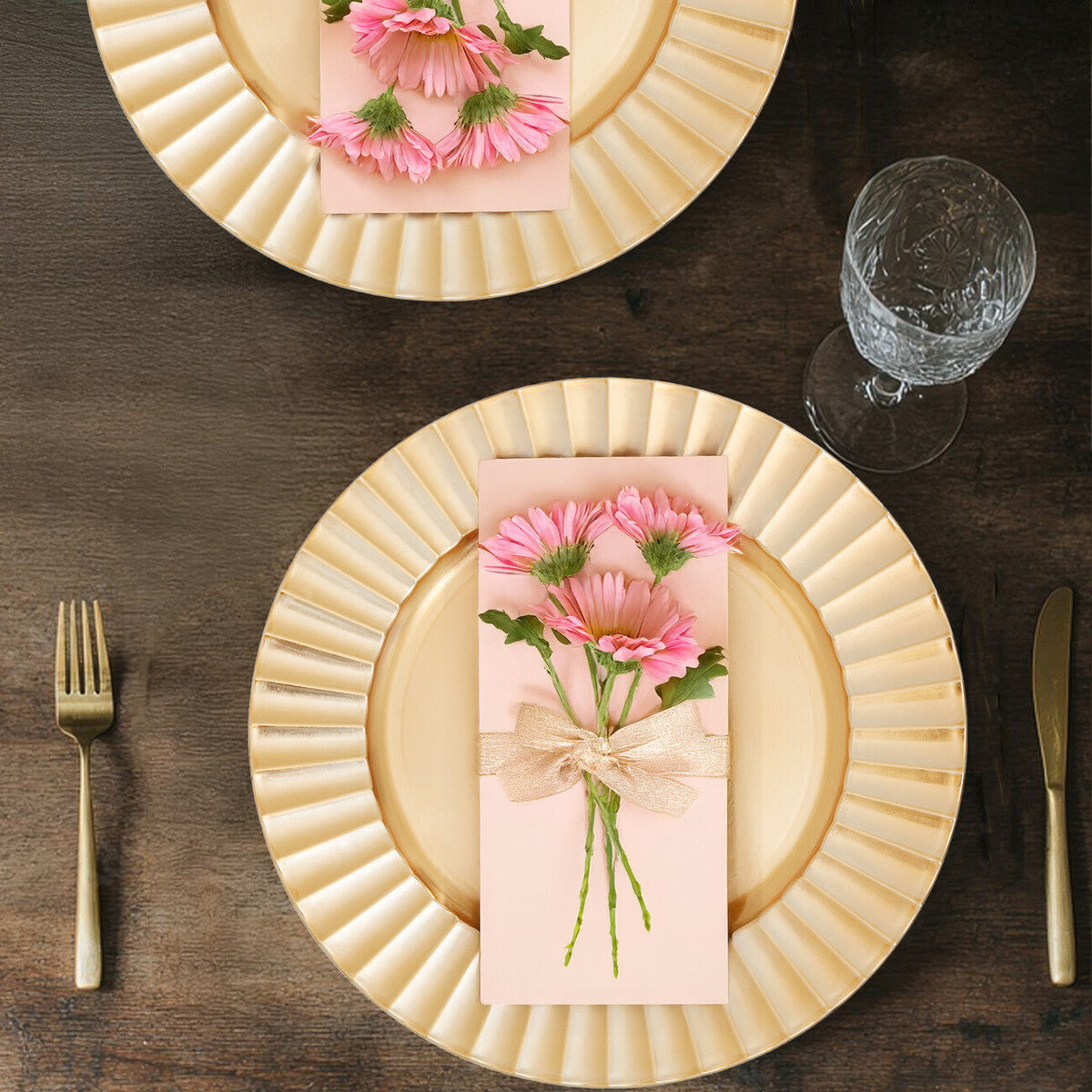 Gold Finish Wave Charger Plate | Dia
