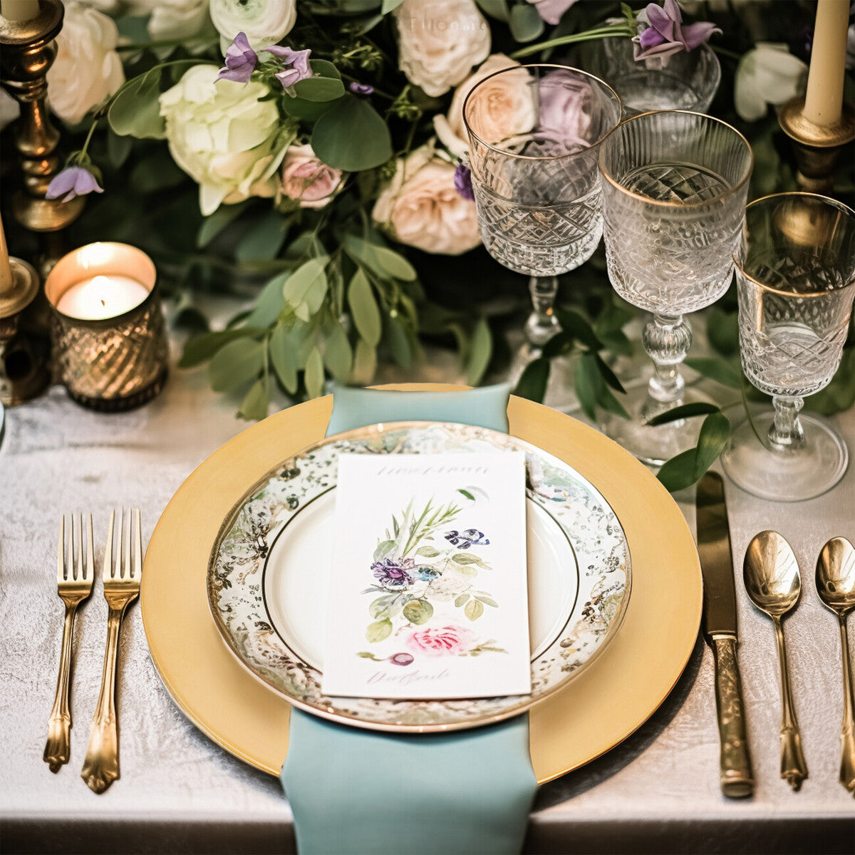 Gold Finish Flat Style Charger Plate | Dia