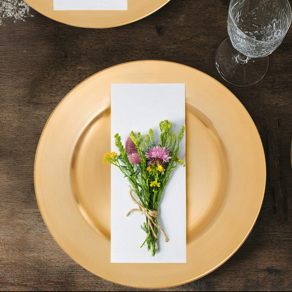 Gold Finish Flat Style Charger Plate | Dia
