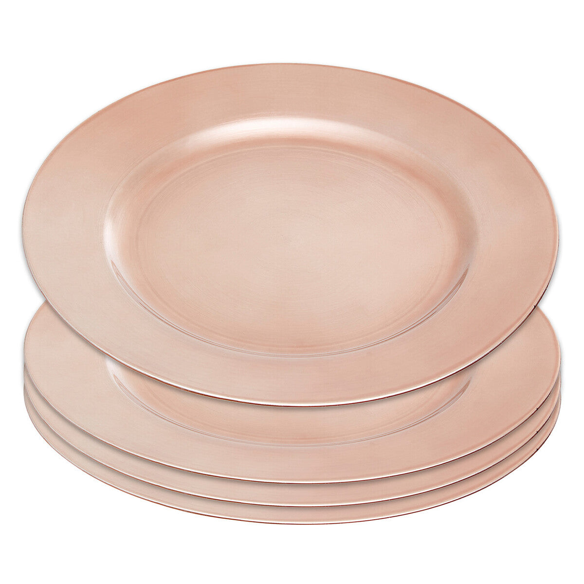 Set of Four 33cm Rose Gold Flat Style Charger Plates | Dia