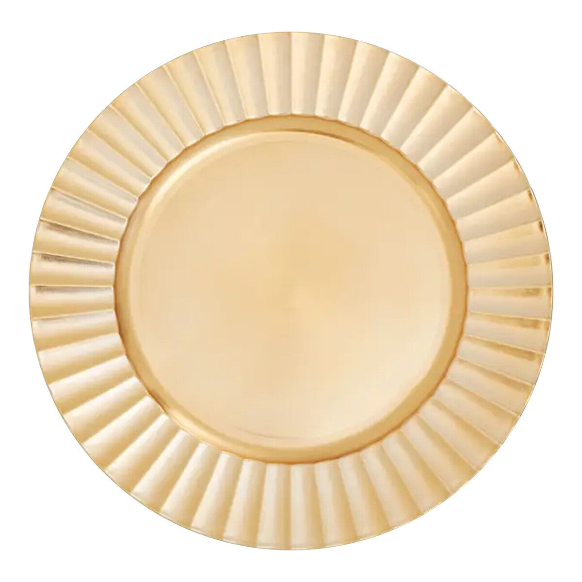 Set of Four 33cm Gold Finish Wave Rim Charger Plates | Dia