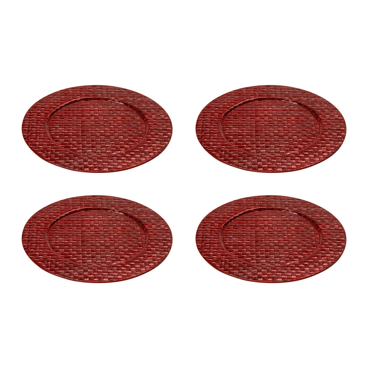 Set of Four 33cm DiaRed Charger Plates | Pandanus