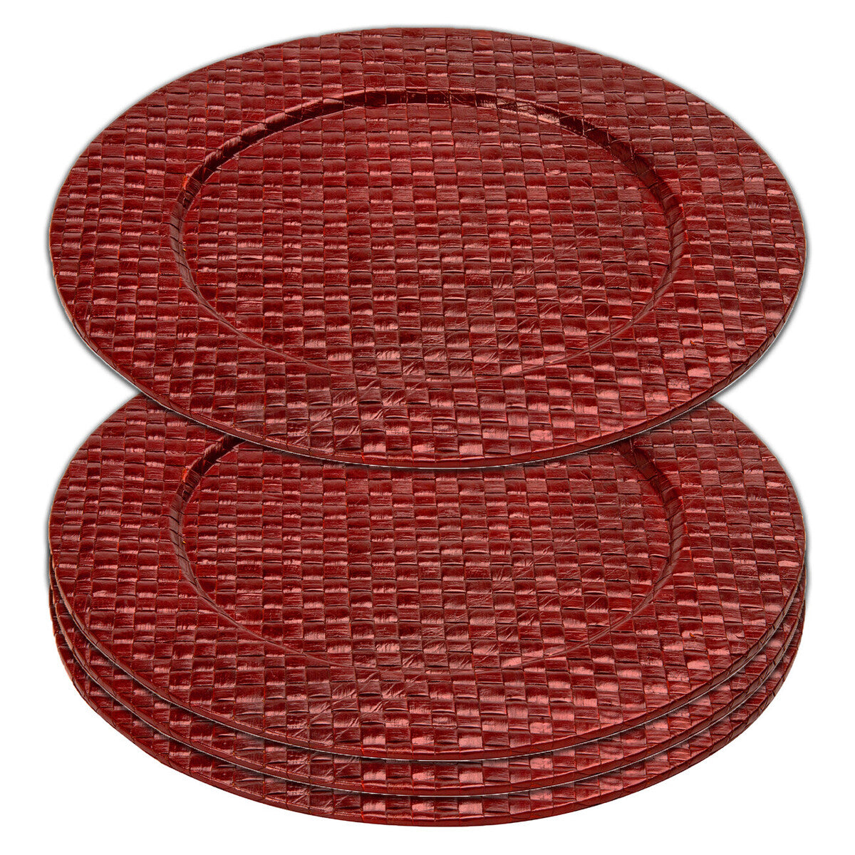 Set of Four 33cm DiaRed Charger Plates | Pandanus