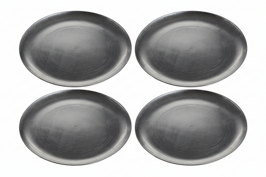 Set of Four 33cm Dia Silver Coupe Charger Plate | Paxton