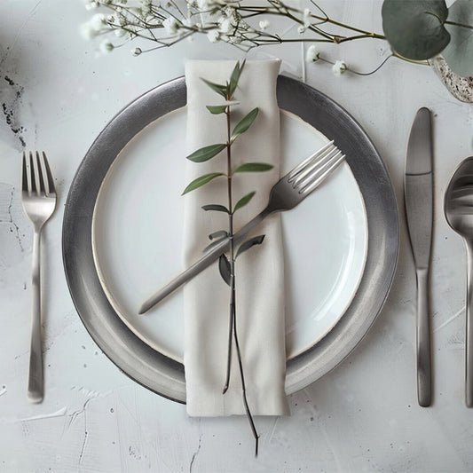 Set of Four 33cm Dia Silver Coupe Charger Plate | Paxton