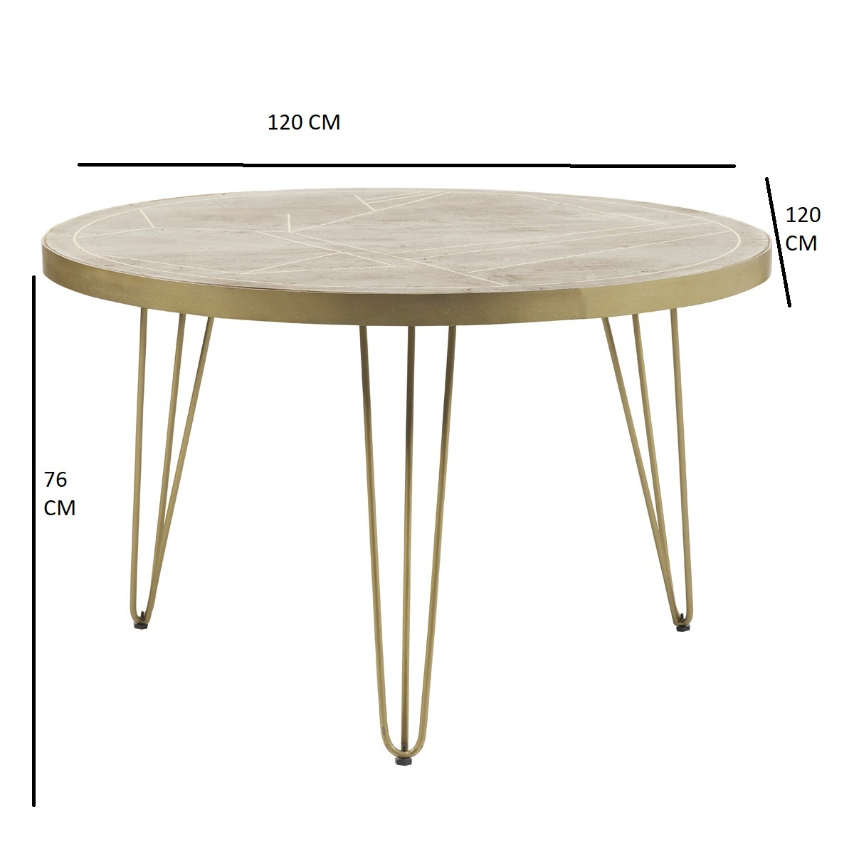 Light Gold Round Dining Table