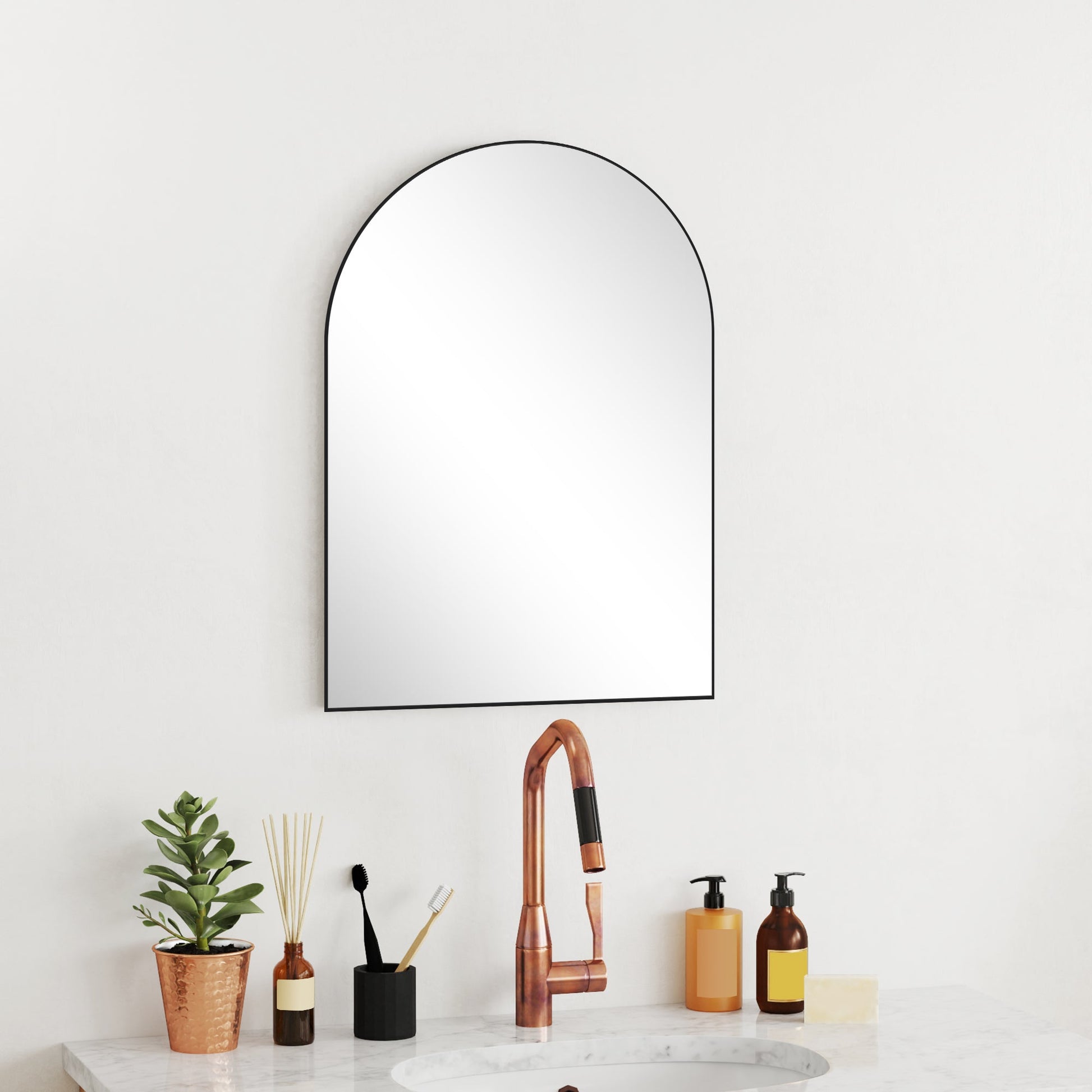 Arched Home Mirror - Black