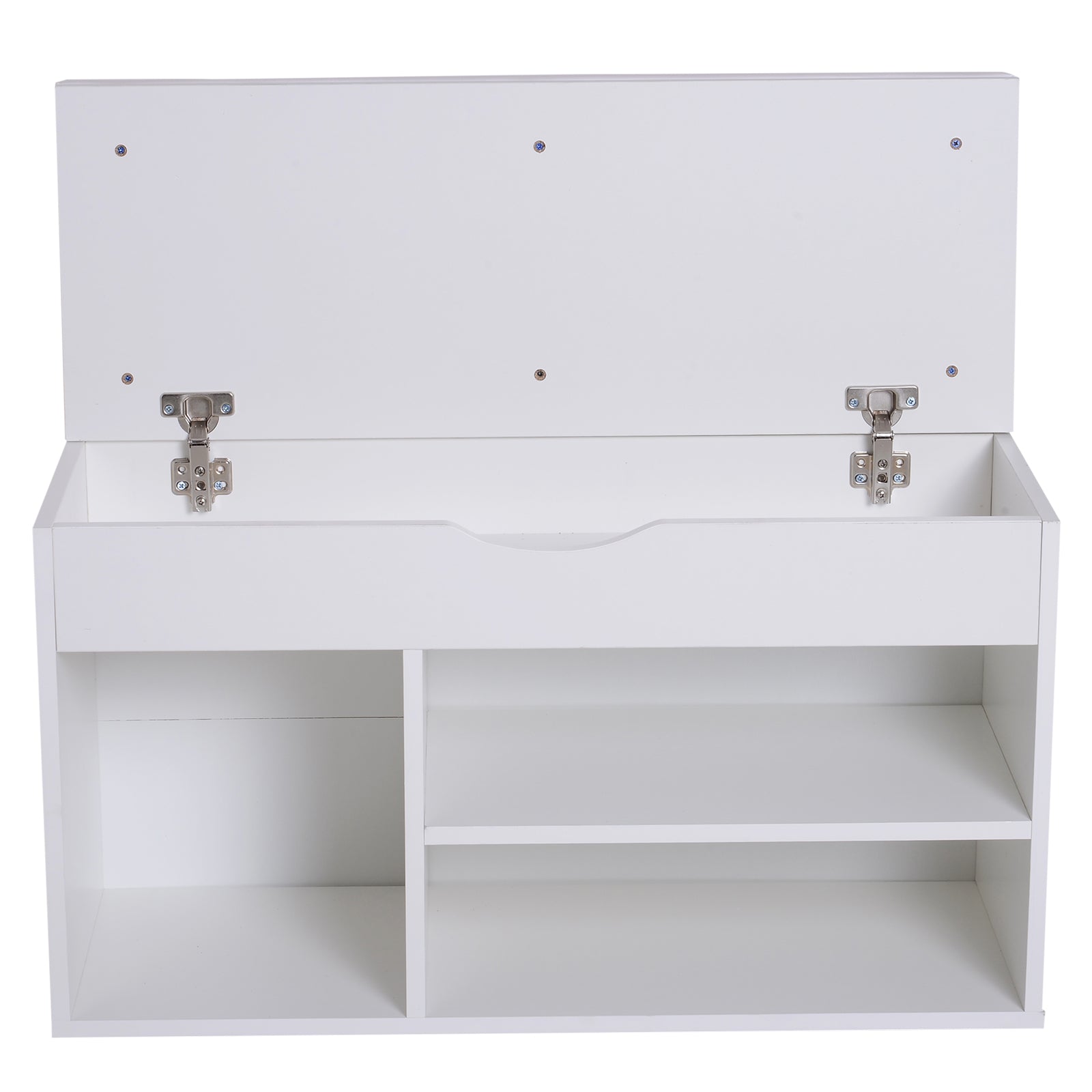 Wooden Shoes Cabinet Bench Hidden Storage Padded Seat Organiser Footwear Rack Hallway White 80 x 30 x 47 cm