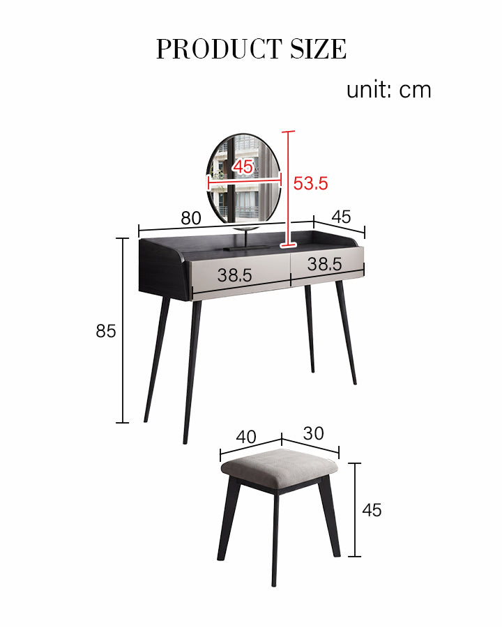 Aden Dressing Table Set With Mirror