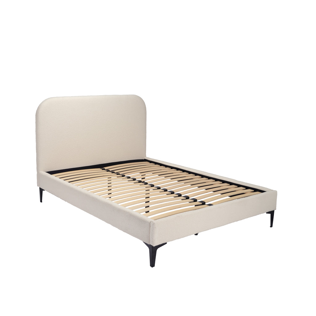 Clara Ivory Soft Bouclé Bed