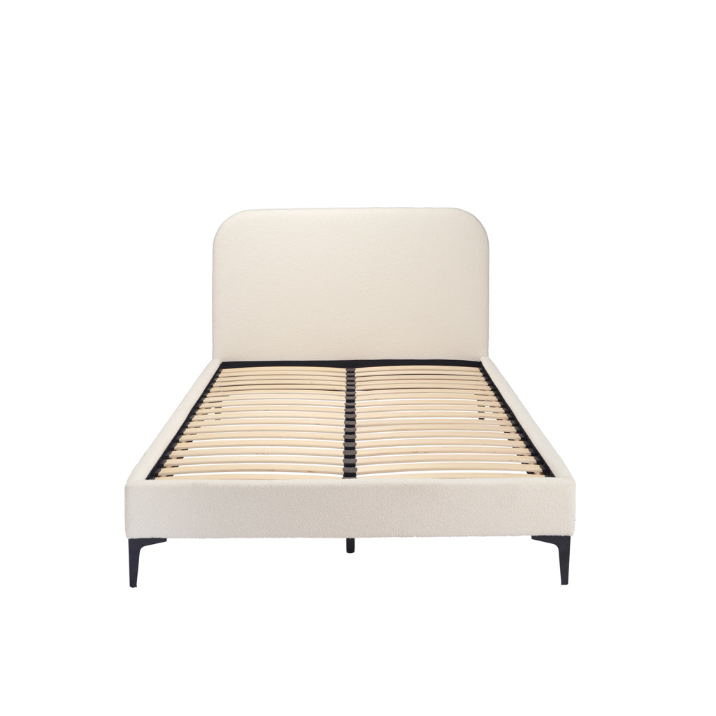 Clara Ivory Soft Bouclé Bed