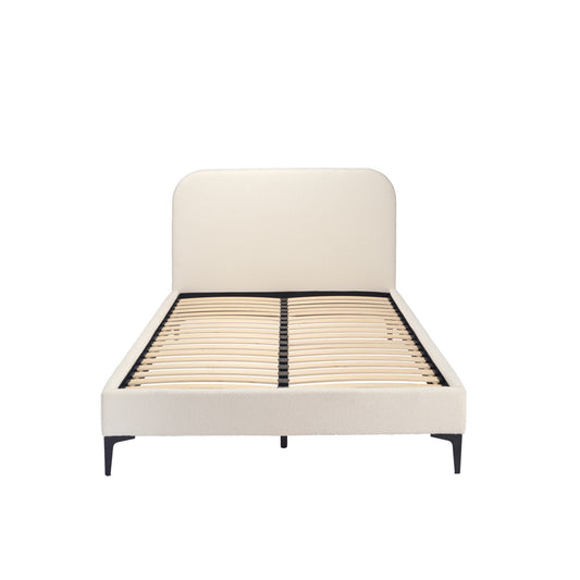 Clara Ivory Soft Bouclé Bed