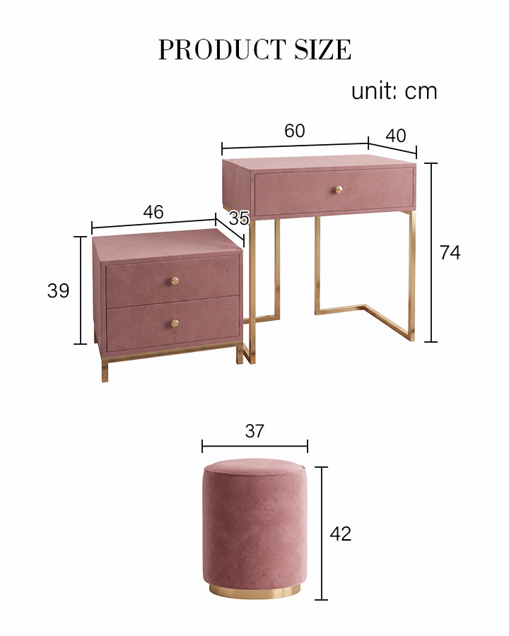 Amani Dressing Table Set with Mirror