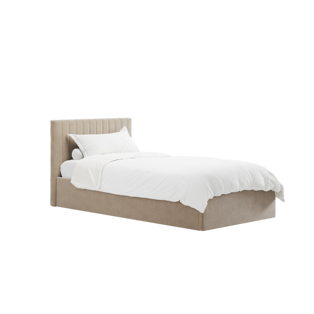 Zara Velvet Fabric Ottoman Bed