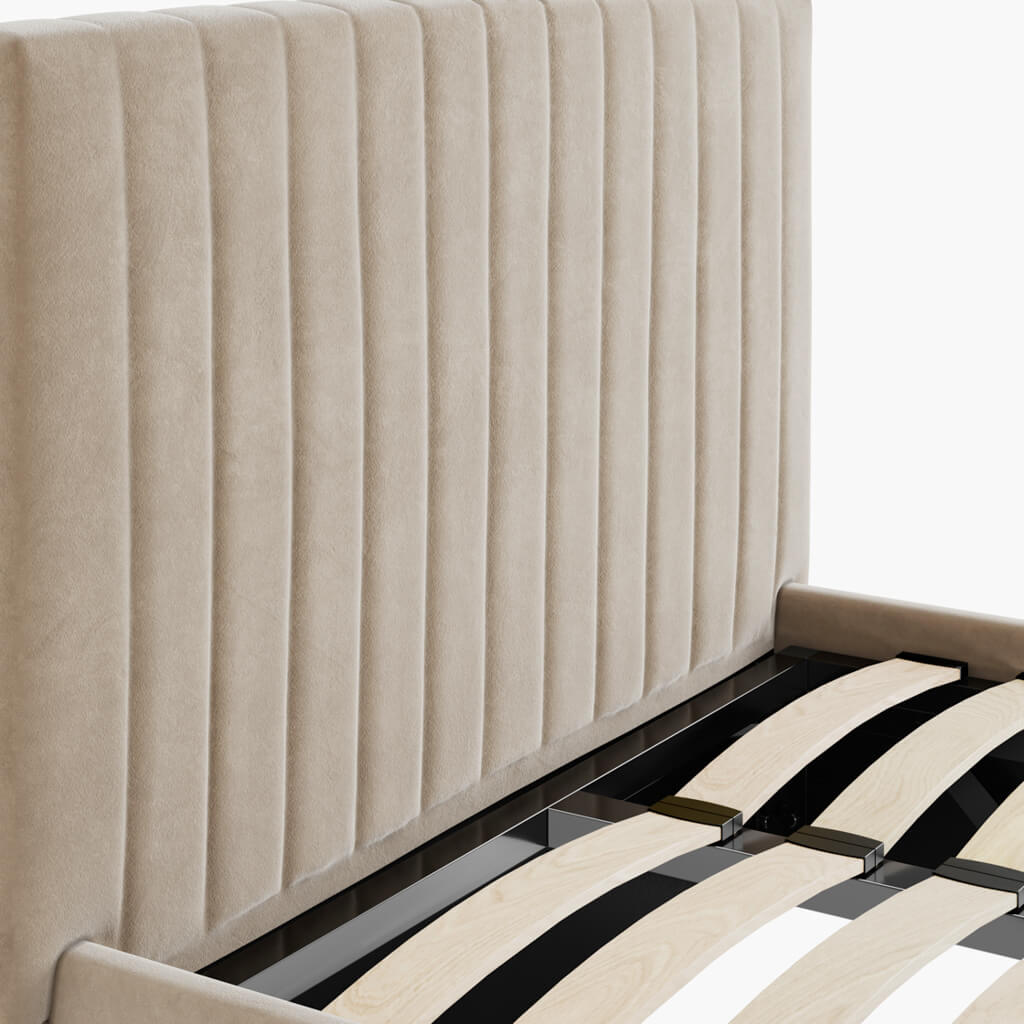 Zara Velvet Fabric Ottoman Bed
