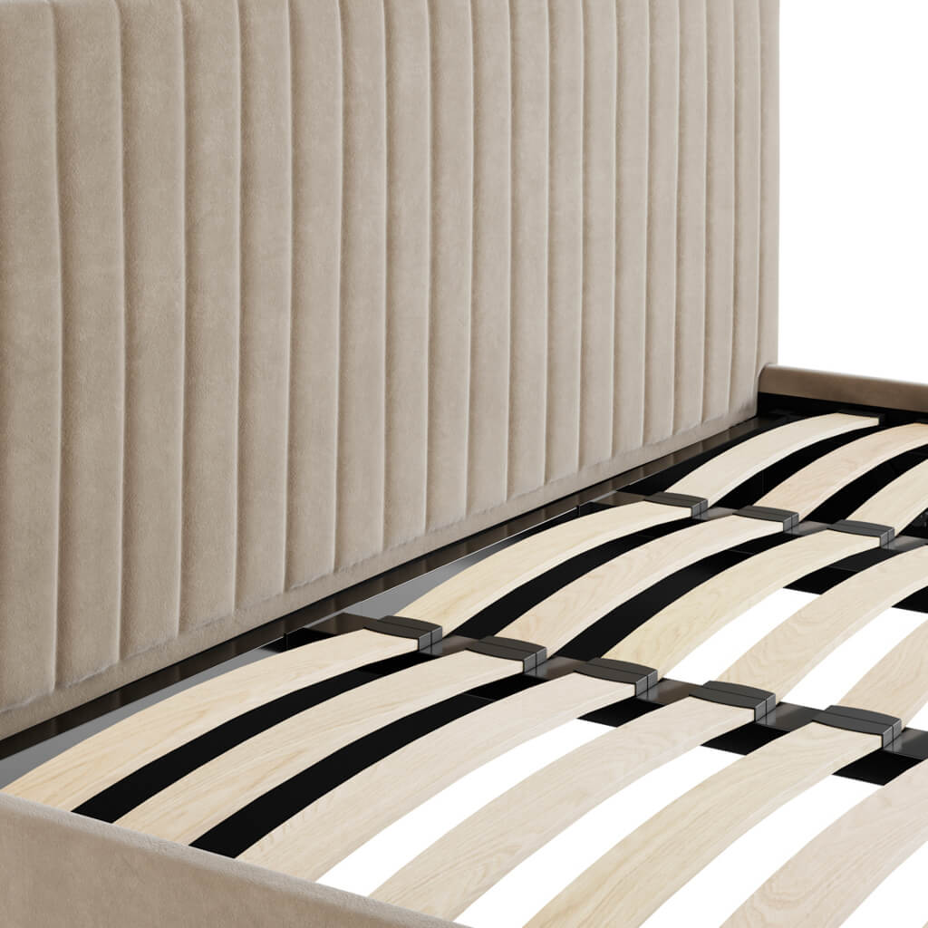 Zara Velvet Fabric Ottoman Bed