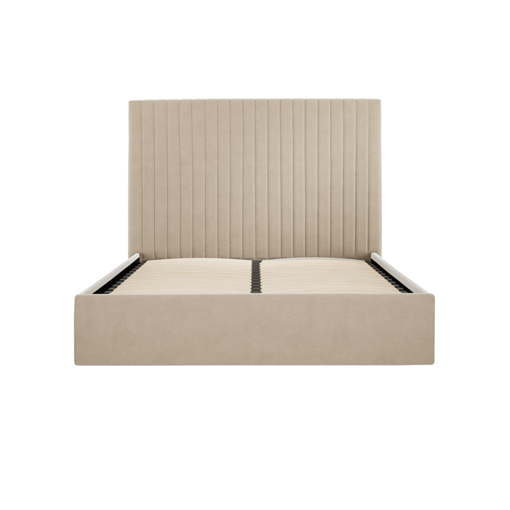 Zara High Velvet Fabric Ottoman Bed
