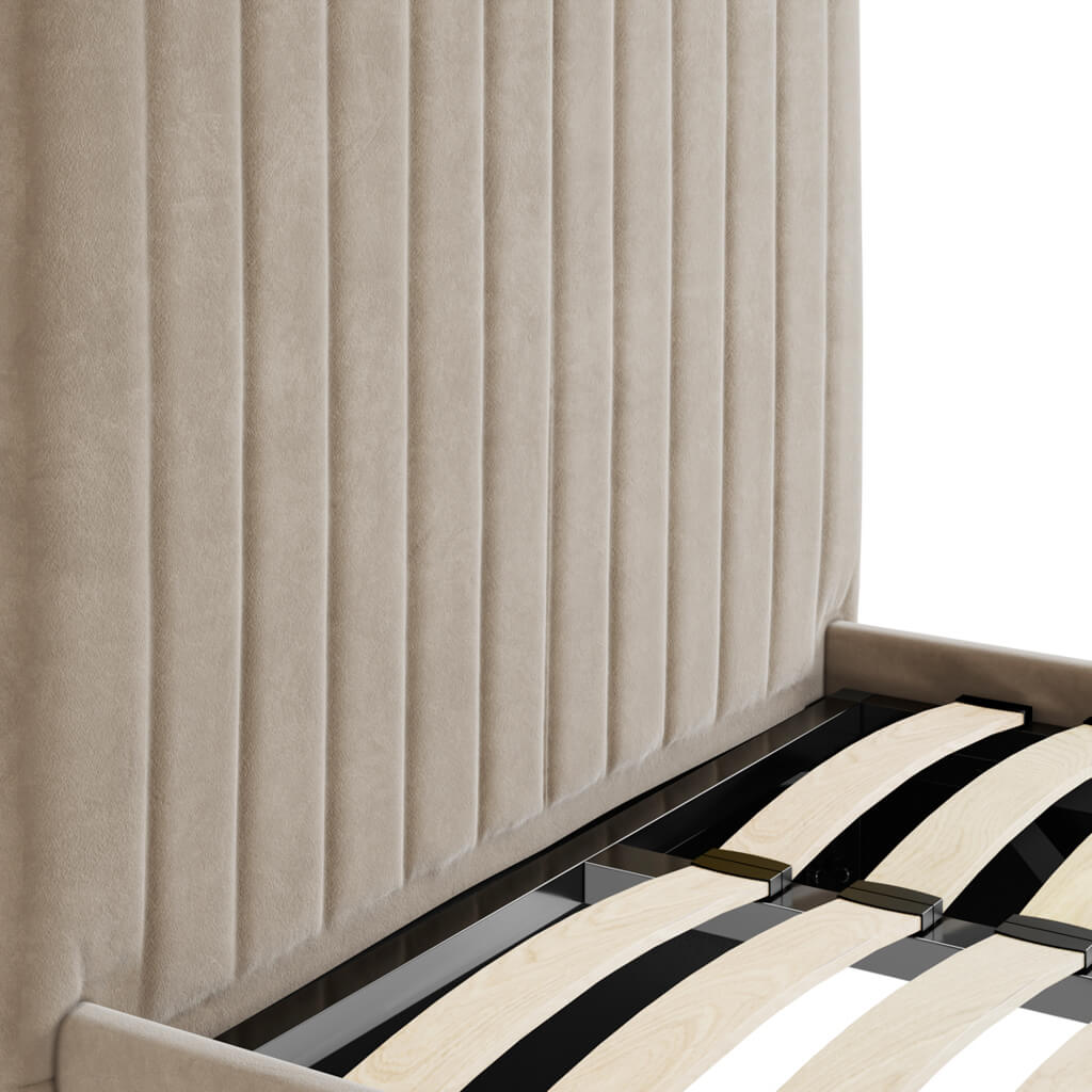 Zara High Velvet Fabric Ottoman Bed