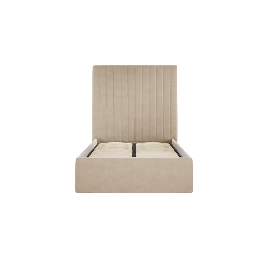 Zara High Velvet Fabric Ottoman Bed