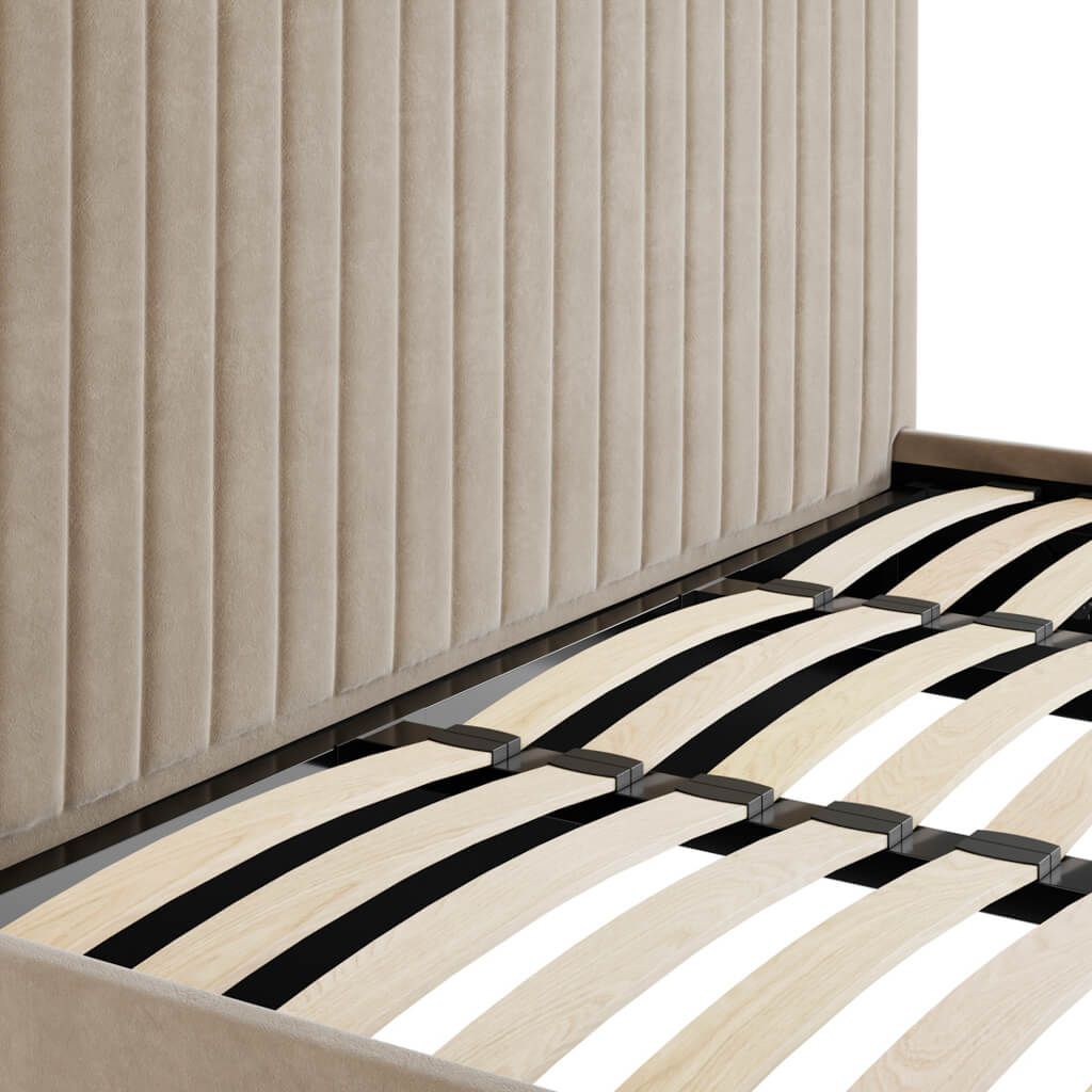 Zara High Velvet Fabric Ottoman Bed