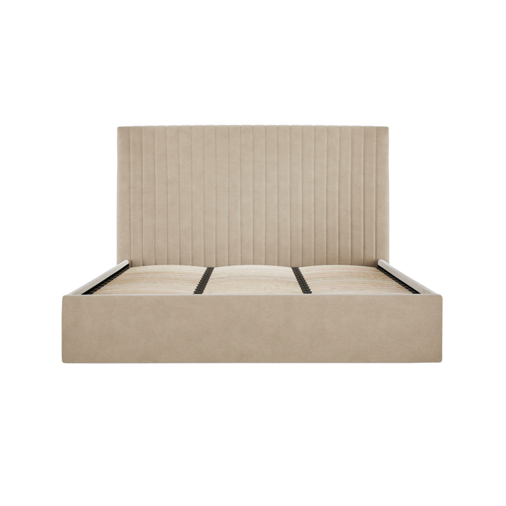 Zara High Velvet Fabric Ottoman Bed