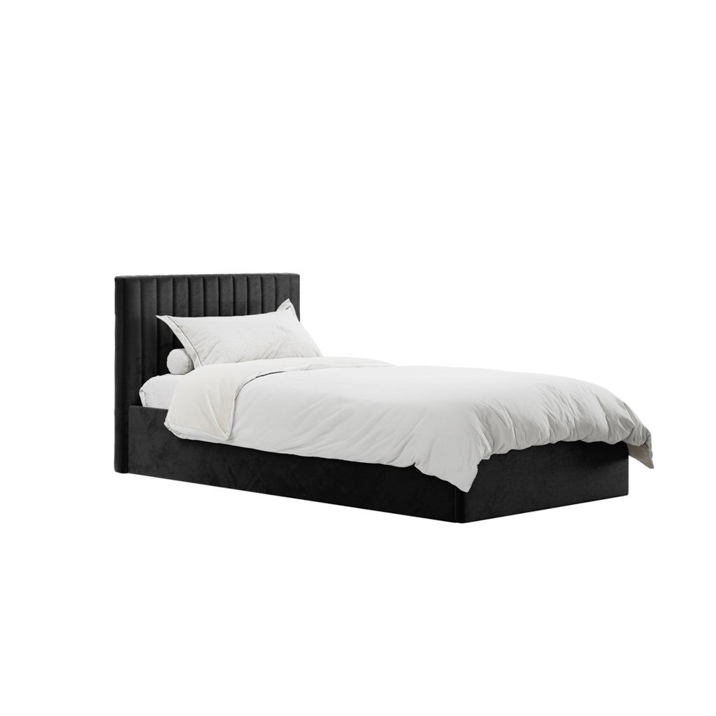 Zara Velvet Fabric Ottoman Bed