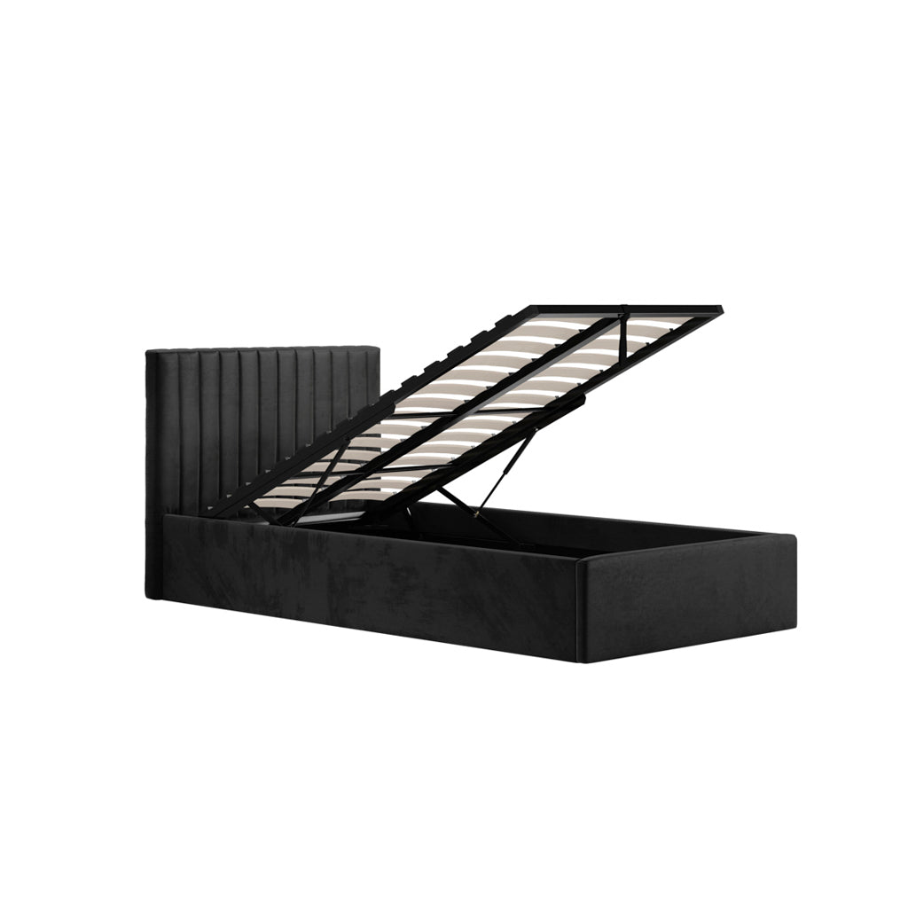 Zara Velvet Fabric Ottoman Bed