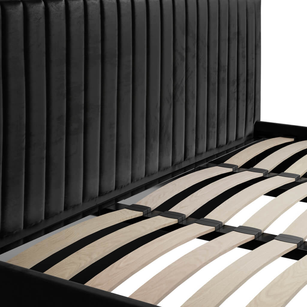 Zara Velvet Fabric Ottoman Bed