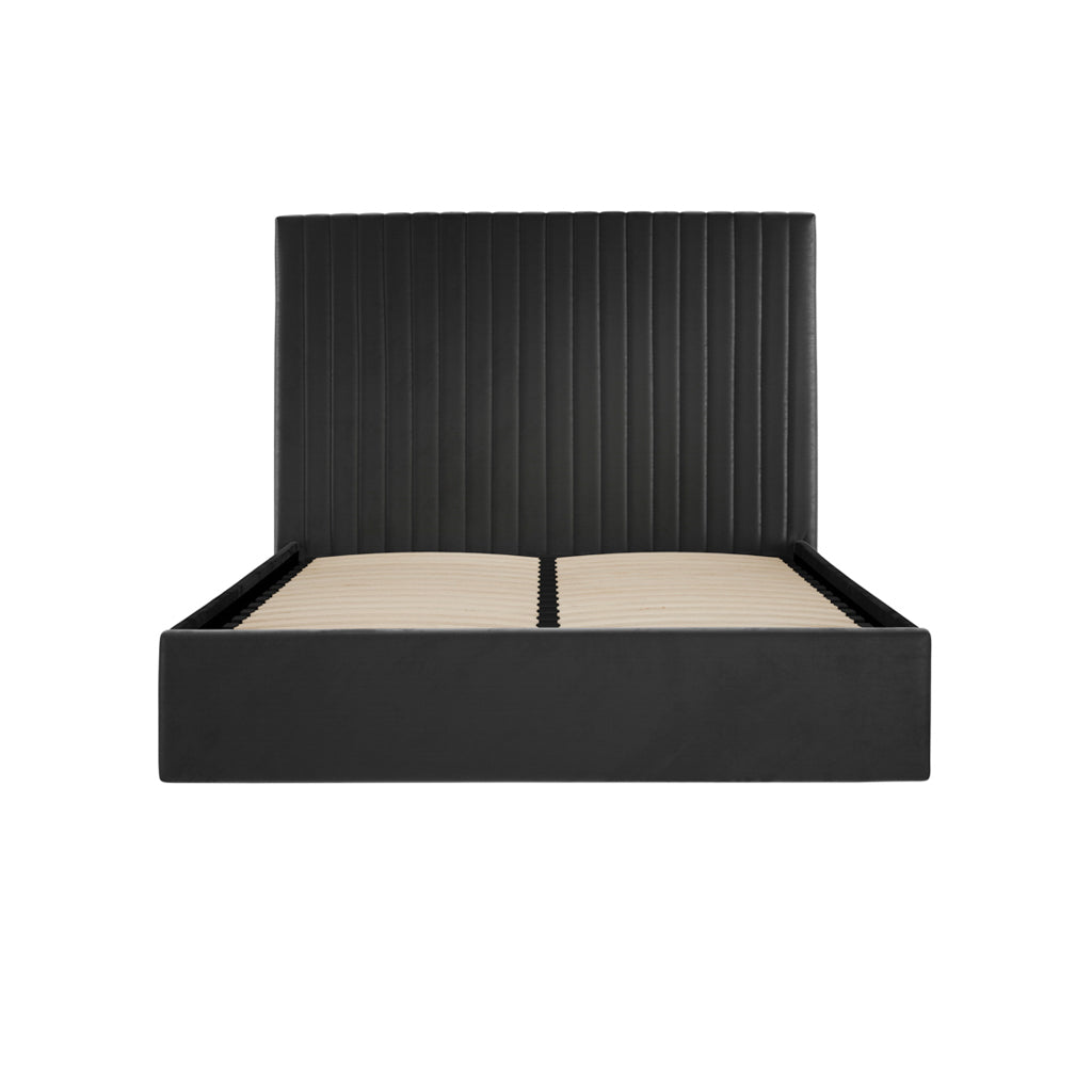 Zara High Velvet Fabric Ottoman Bed
