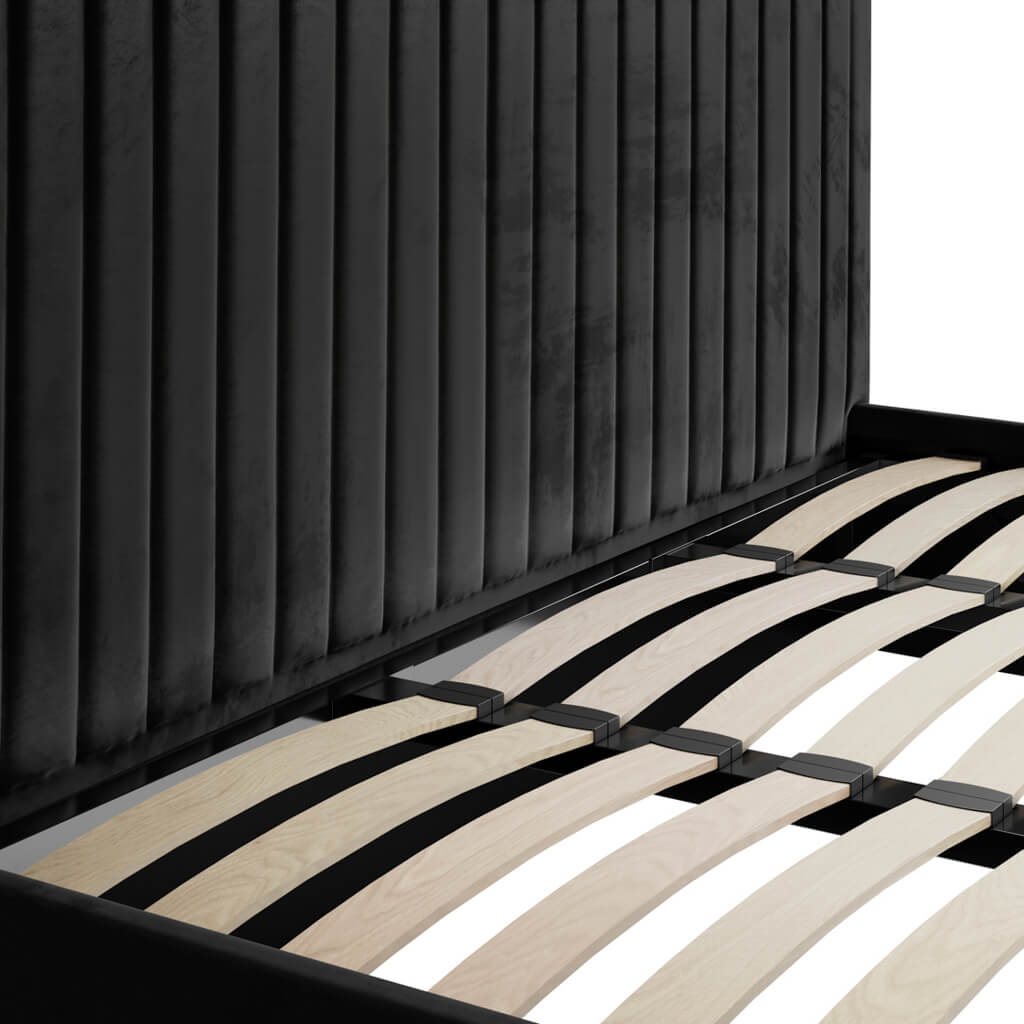 Zara High Velvet Fabric Ottoman Bed