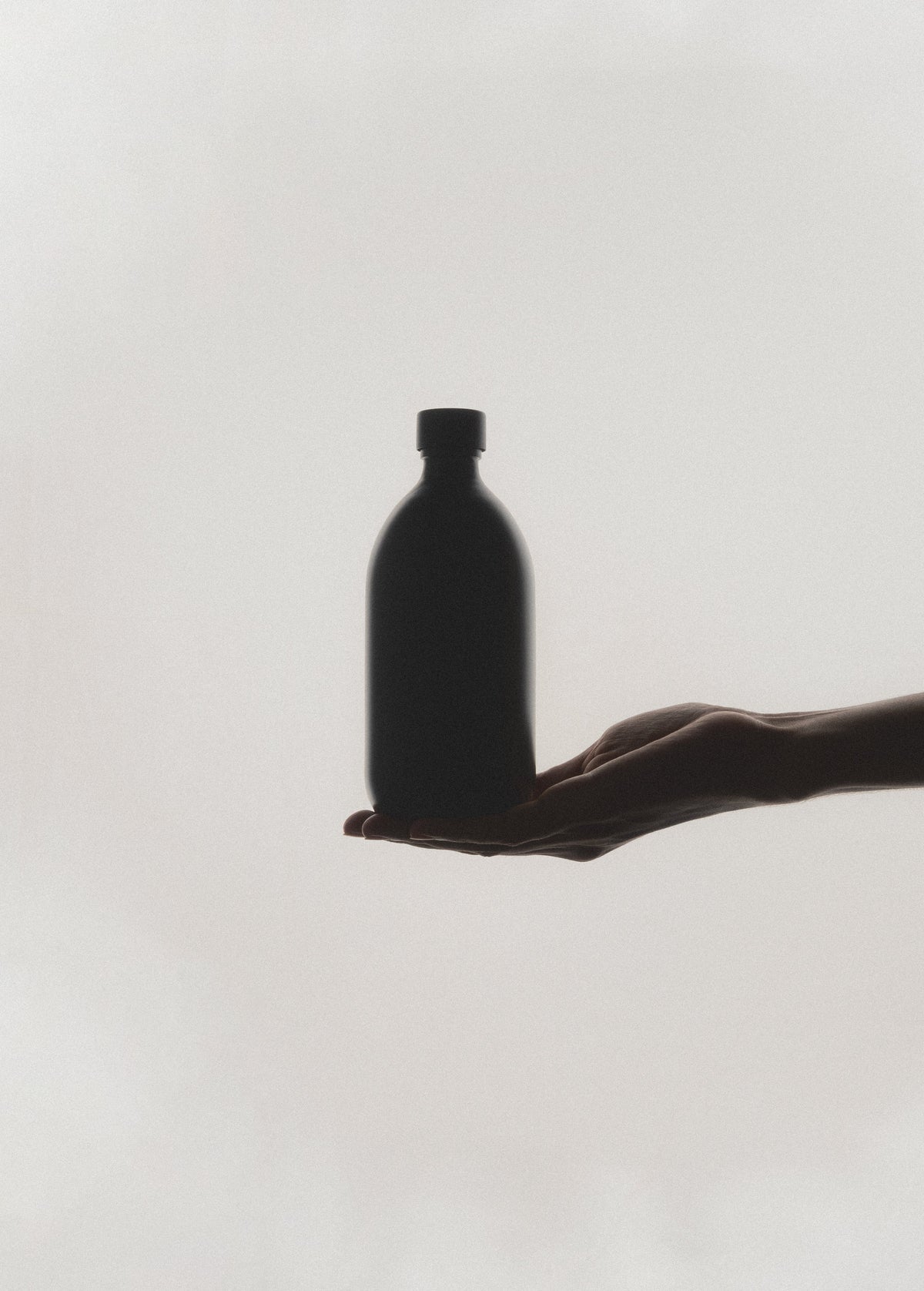 Black Glass Storage Bottle and Cap