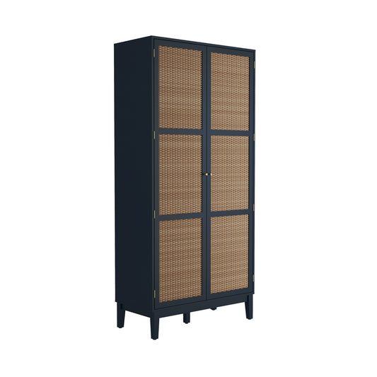 Bordeaux Navy 2 Door Rattan Wardrobe