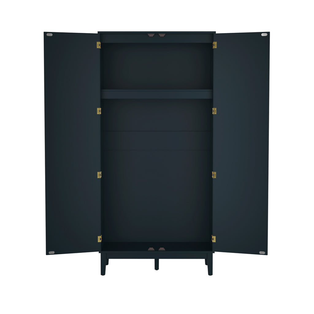 Bordeaux Navy 2 Door Rattan Wardrobe
