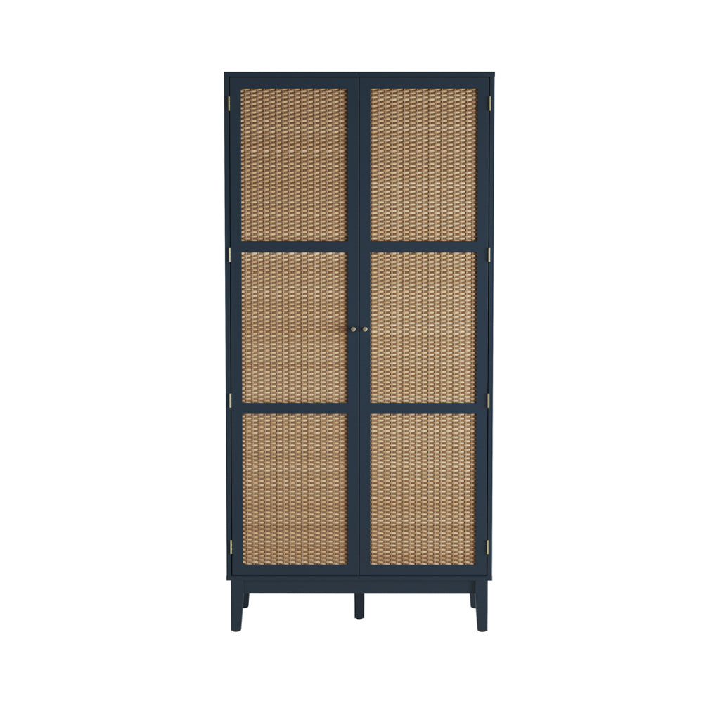 Bordeaux Navy 2 Door Rattan Wardrobe