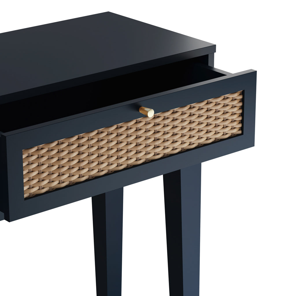 Bordeaux Navy Rattan Dressing Table