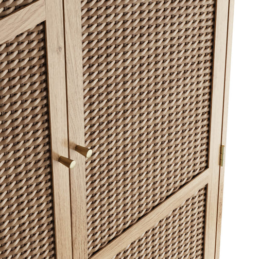 Bordeaux Oak 2 Door Rattan Wardrobe