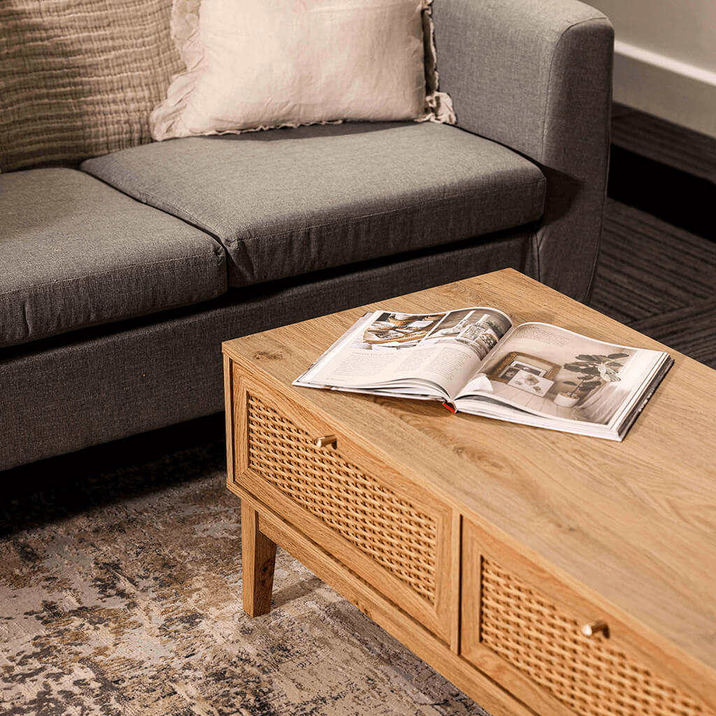 Bordeaux Oak Rattan Coffee Table