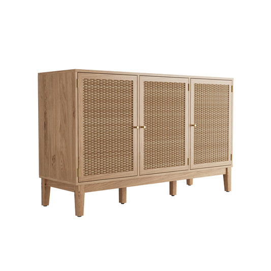 Bordeaux Oak Rattan Large Sideboard