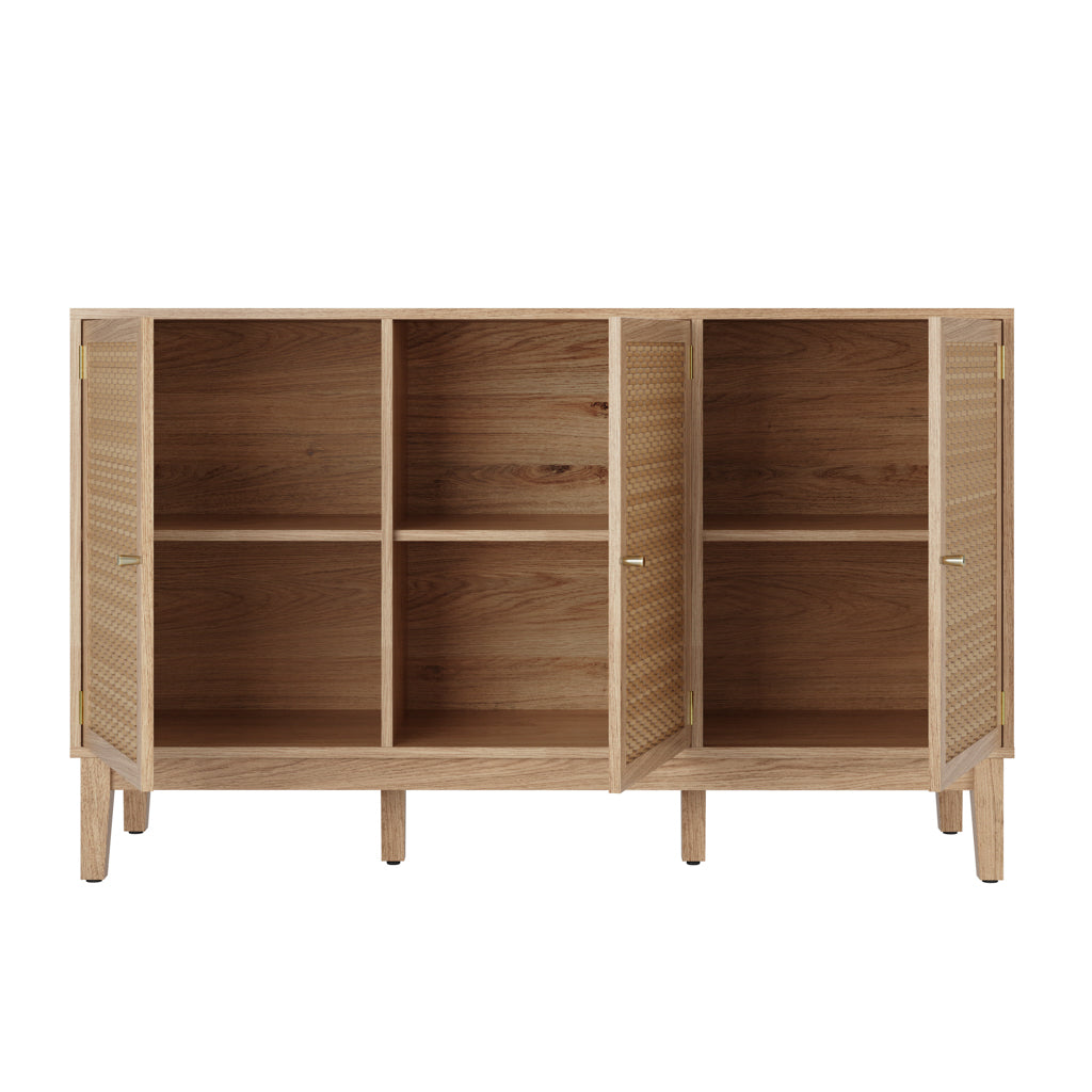 Bordeaux Oak Rattan Large Sideboard