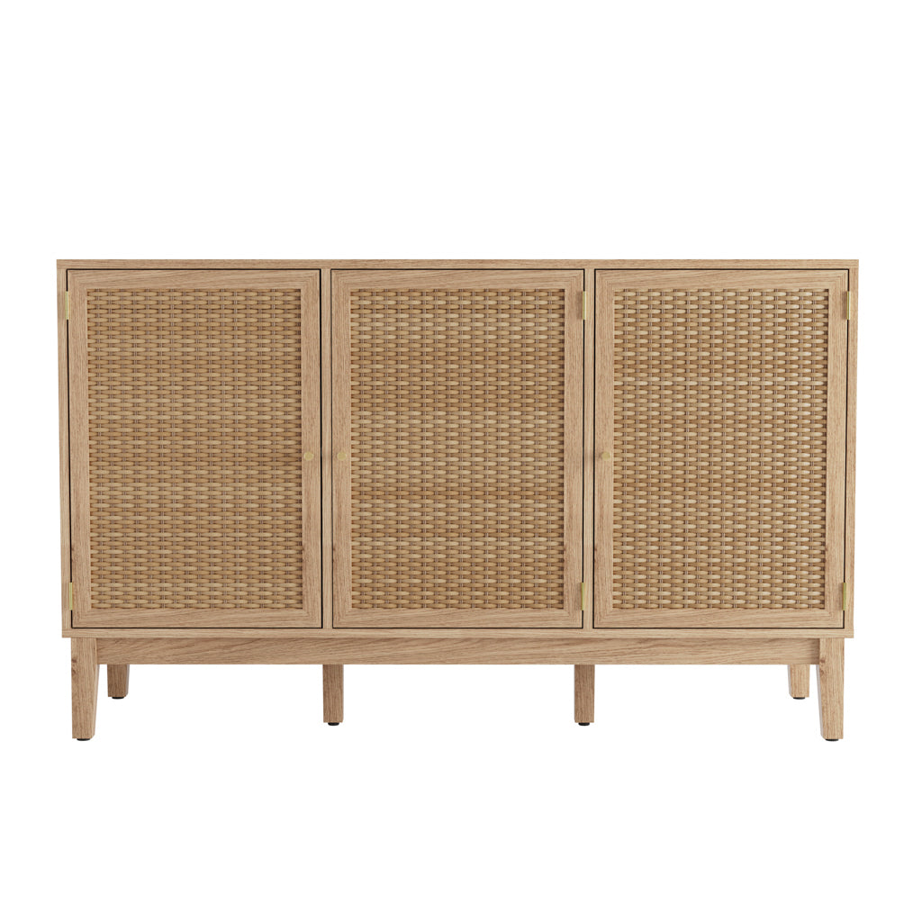 Bordeaux Oak Rattan Large Sideboard
