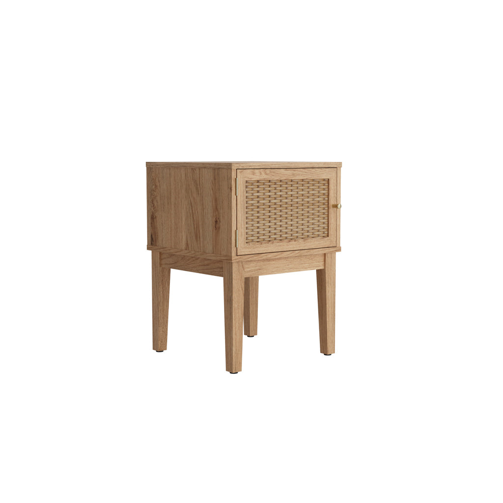 Bordeaux Oak Rattan Side Table
