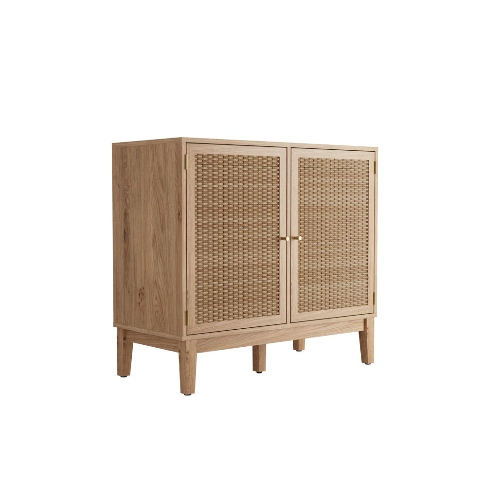 Bordeaux Oak Rattan Small Sideboard