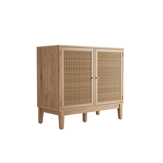 Bordeaux Oak Rattan Small Sideboard