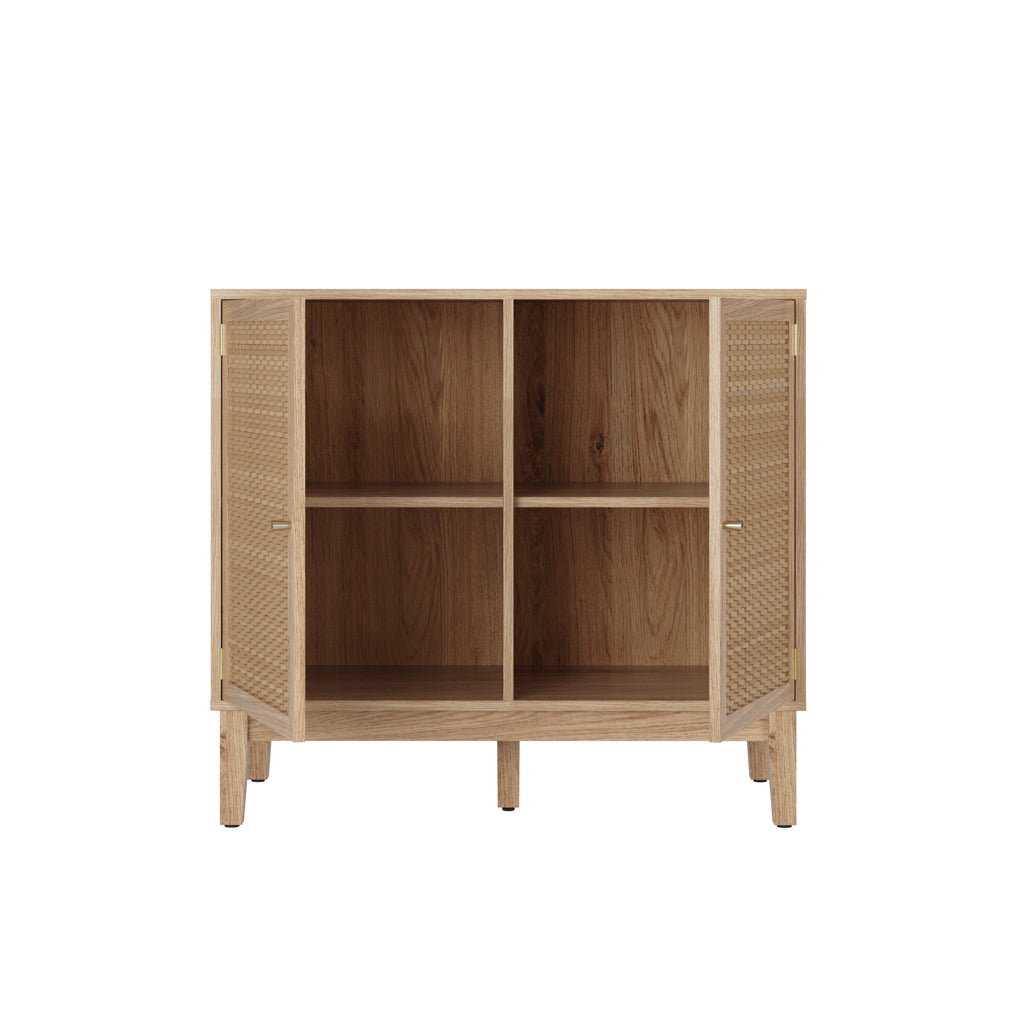 Bordeaux Oak Rattan Small Sideboard