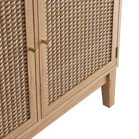 Bordeaux Oak Rattan Small Sideboard
