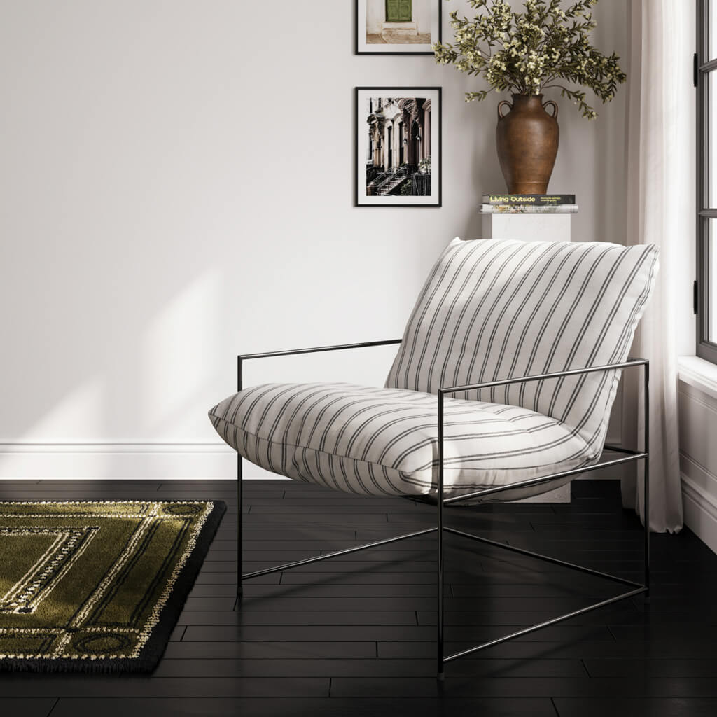 Brooklyn Chalk Stripe Twill Chair
